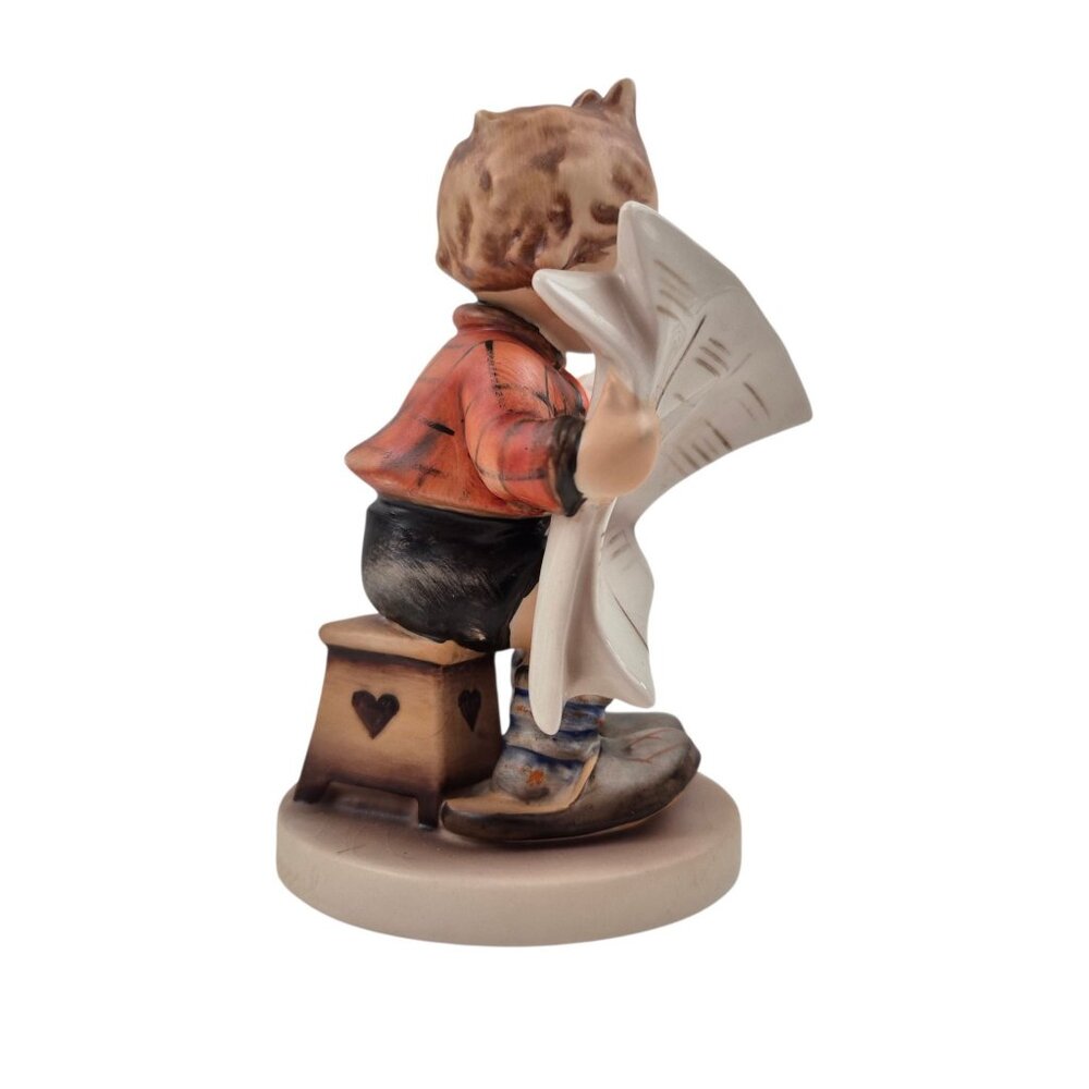 Latest News Figurine Goebel Hummel 184 Porcelain TMK 3 W Germany Boy Newspaper - Picture 5 of 10